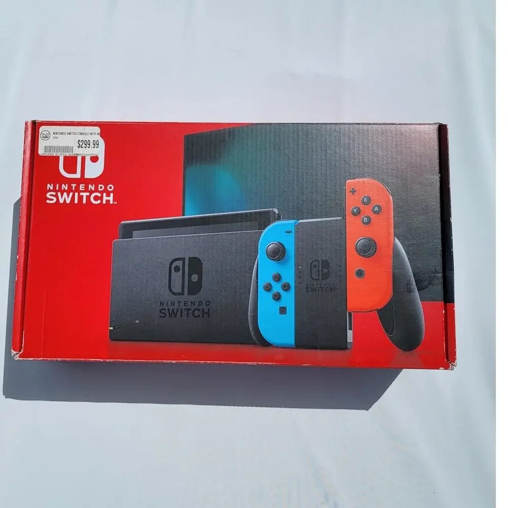 Box Only Nintendo Switch console system with neon blue & red Joy-Cons Inserts
